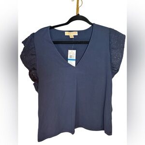 Michael Kors‎ Navy V-Neck Blouse size extra large nwt